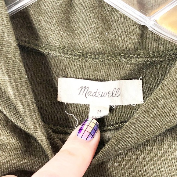 Madewell Medium Blouse Tune Mockneck Tank Top Army Green Knit Pullover 437 - Picture 6 of 6